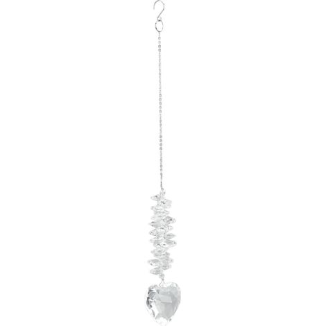 Boule de cristal attrape-soleil, en acrylique durable en forme de cœur, à usage multiple, attrape-soleil suspendu adapté aux fenêtres, aux bureaux et aux maisons. (1/5)