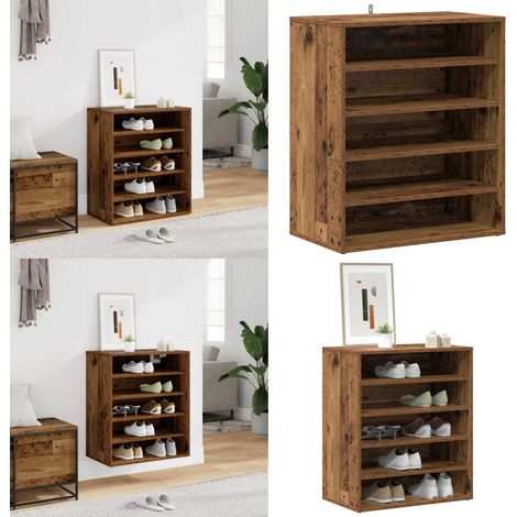 vidaXL Schuhregal Altholz-Optik 60x35x70 cm Holzwerkstoff (1/5)