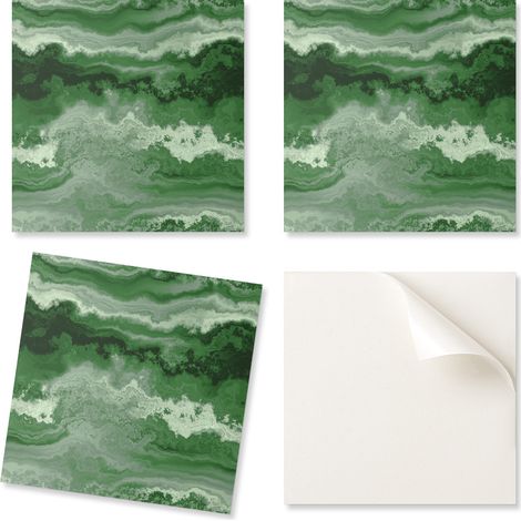 Baldosas de vinilo autoadhesivas con estampado de ondas naturales, 9x30x30 cm.