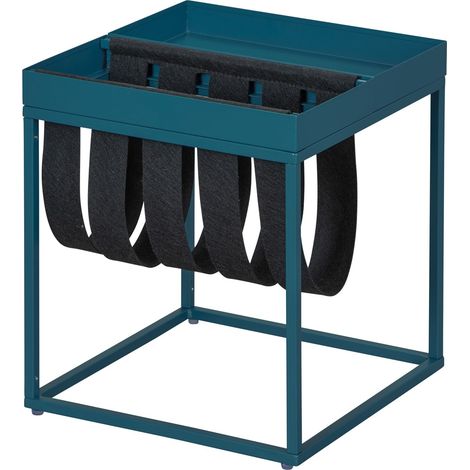 Cute Table basse avec porte-revues, noir et pétrole.