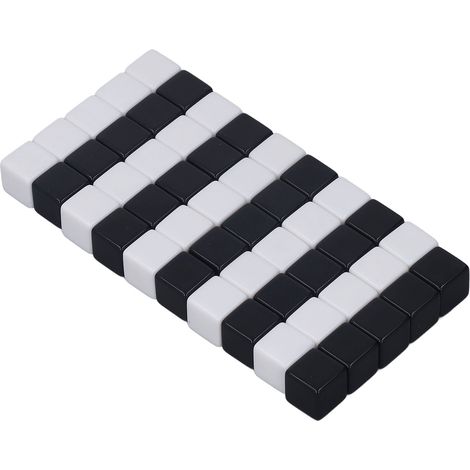 50 dés carrés lisses effaçables pour jeux de société, enseignement numérique, demi-noir et demi-blanc, petit format (1/5)