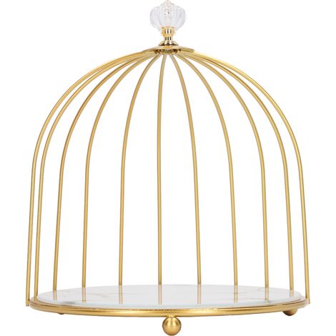 Étagère de rangement pour cosmétiques à poser sur le comptoir, décoration pour salle de bain ou chambre, fond blanc et motif doré. (1/5)