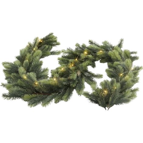 Flexible Artificial Garland Reusable Decoration, for Fireplace, Stair Railing, Pine Needle (1/5)