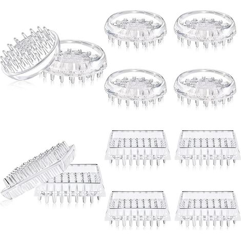 12 protections de meubles transparentes et dentelées, pour pieds de table, chaises (1/4)