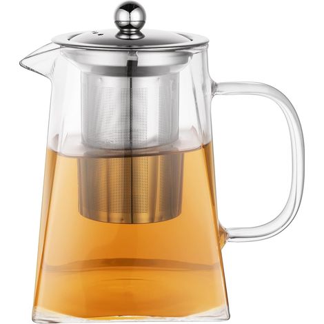 Théière En Verre - 350 ml - Filtre Amovible - En Verre Borosilicaté Et Acier Inoxydable (1/5)