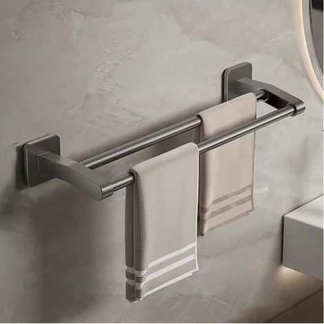 Door-towels,Without drilling Door-towels of bath self-adhesive,Door-towels wall-mounted double for room of bath and kitchen 30cm (1/4)