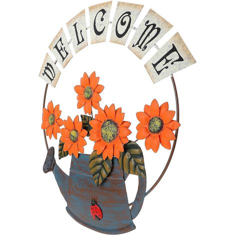 Décoration murale : Bouilloire, pendentif tournesol, lot de 2, panneau de bienvenue (1/5)
