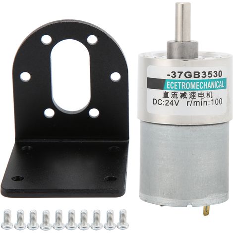 Moteur à courant continu 24V XD37GB3530, micro engrenage basse vitesse, couple élevé, aimant permanent, support inclus (100 tr/min) (1/5)