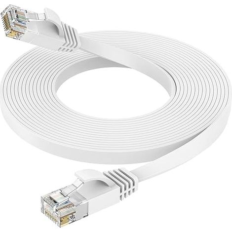 Câble Ethernet cat6 de 10 mètres - RJ45 Lan plat 1000 Mbit / s câble Internet pour routeurs, commutateurs, ordinateurs portables, Smart TV (1/5)