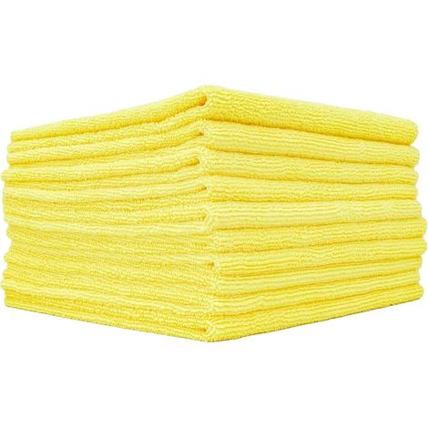 Asciugamano in microfibra, altamente assorbente, senza pelucchi, giallo, 10 pezzi, fibra superfine (1/2)