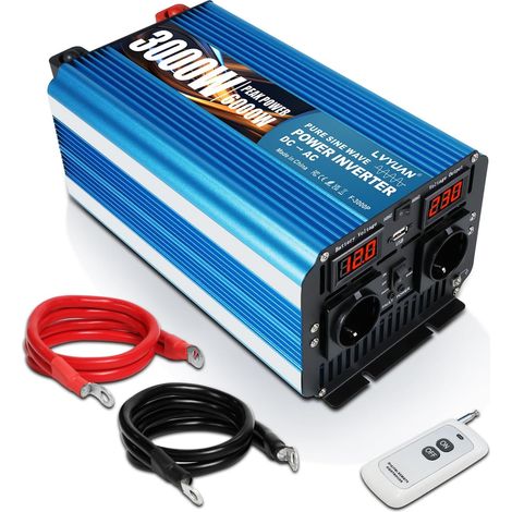 Convertisseur Pur Sinus 3000W 6000W Onduleur 12V 220V (1/5)