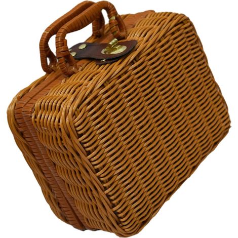 Piece Vintage Makeup Organizer Woven Cosmetic Storage Box