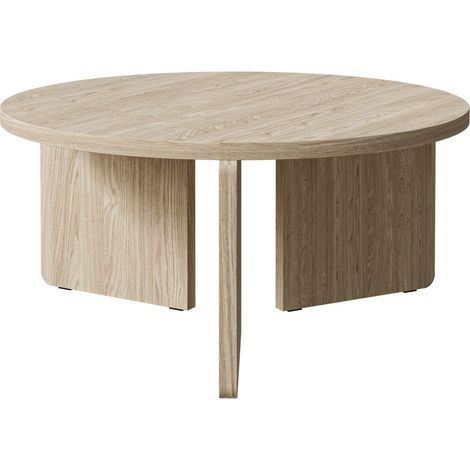 Selsey – Table basse ronde 85 cm – Bois clair – Hauteur 40,5 cm – Largeur 88,5 cm – Design scandinave moderne – Montage facile