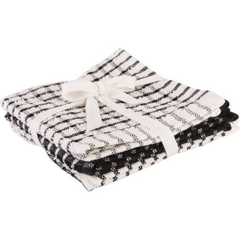 Lot 3 Lavettes 30 X 30 Cm Black Chambray - Stoff - Cosy & Trendy (1/2)