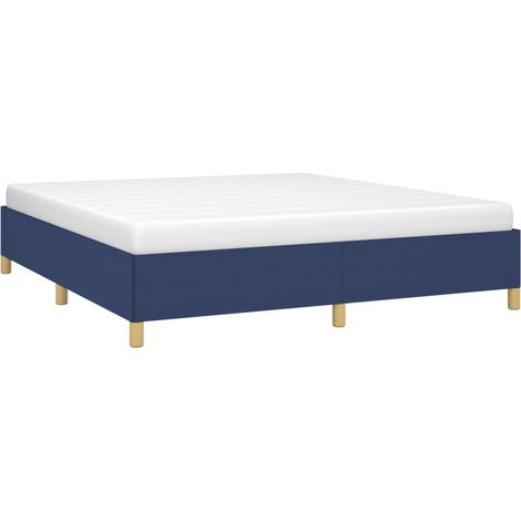 Cadre de lit sans matelas bleu 160x200 cm tissu vidaXL (1/5)