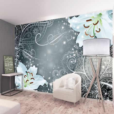 Fotomurale adesivo - Oriental Wings (Grey) - 392x280
