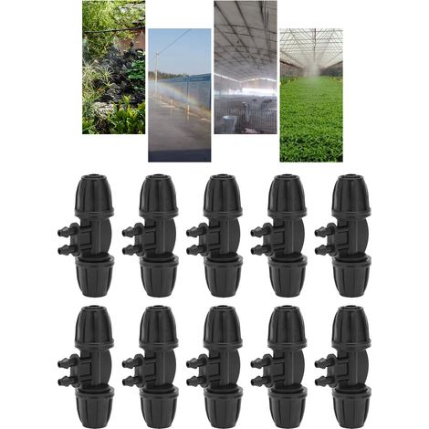 10 raccords de tuyau 8/11 à 4/7, raccords réducteurs à barbes 4 voies avec verrouillage, raccords d'irrigation (1/5)