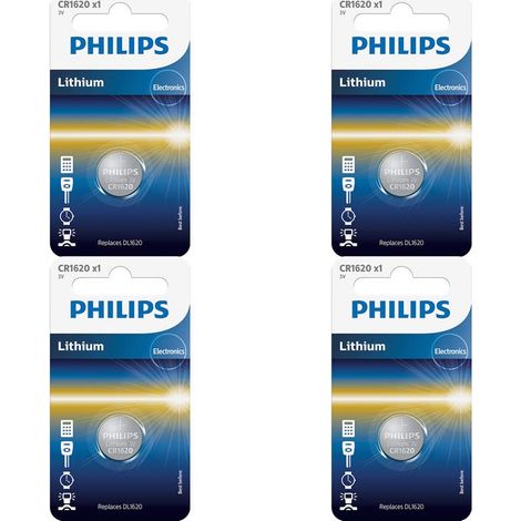 .4 Piles Philips CR1620.