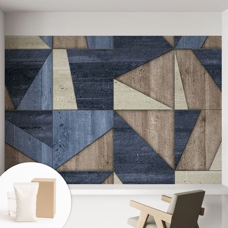 Tapete Vliestapete mit Kleber - abwaschbar - Tapete mit Motiv - trendige Wanddeko - elegant Fototapete Geometrische Muster 152x104 cm (1/5)