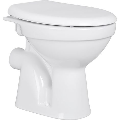 Belvit Dusch WC mit Bidet Funktion – Standtoilette mit Taharet, waagerechtem Wandabgang, Hygienedusche, Softclose WC-Deckel, Keramik in Weiß (1/5)