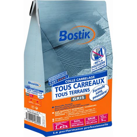 Fliesenkleber Für Alle Fliesen Staubfrei 5kg Grau - Bostik