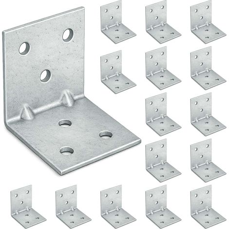 15 x Equerre d'assemblage (40 x 40 x 40 x 1.5) Equerre de Fixation Angle Droit Support en forme de L, Équerre Angle 90 Degrés en Acier, Équerre de Coin