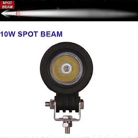 Projecteur de travail LED 10 W tout-terrain 12 V/24 V pour voiture, moto, vélo, 4x4, SUV, feu antibrouillard auxiliaire blanc, clignotant extérieur, projecteur 609S (1/5)