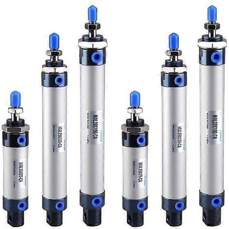 Mini-vérin pneumatique MAL 16/20/25/32 mm, alésage 25/50/75/100/200/300/400/500 mm, course 400 mm, commande à levier unique. (1/4)