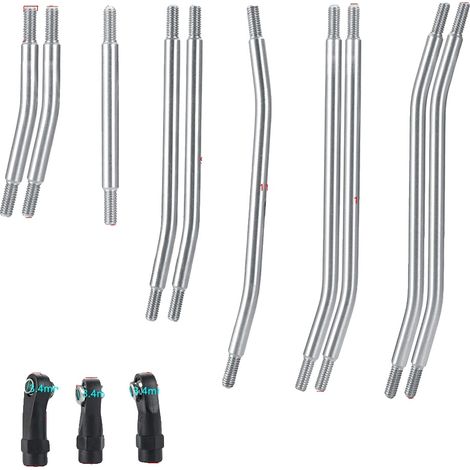 Barra de acoplamiento del chasis de acero inoxidable, compatible con vehículos todoterreno TRX-4, distancia entre ejes de 324 mm. (1/2)