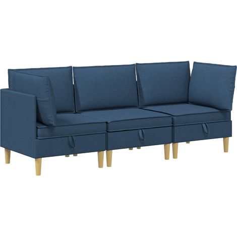 Set di divani modulari con spazio di archiviazione 3 pz Blu vidaXL (1/5)