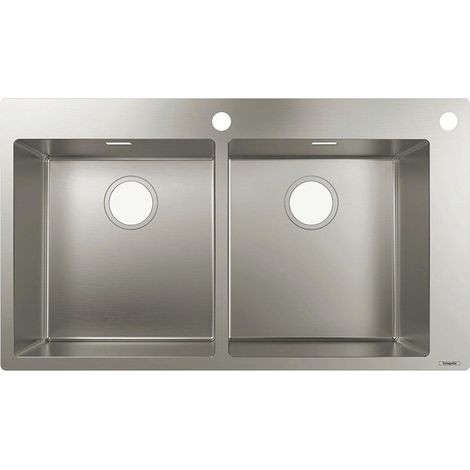 S712-F765 Évier encastré 370 x 370avec 2 trou s pour robinet acier inoxydable