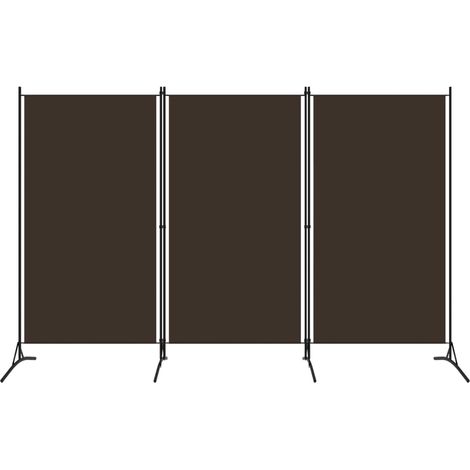 Cloison de séparation 3 panneaux Marron 260x180 cm vidaXL