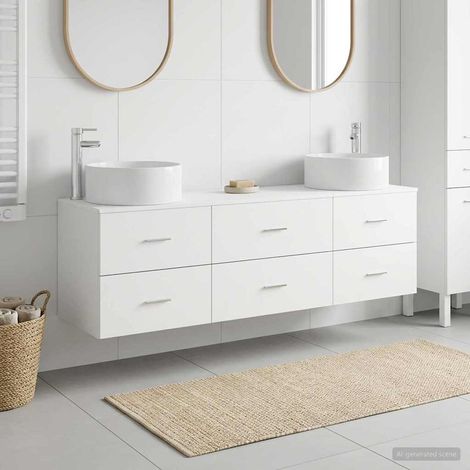 vidaXL Bathroom Furniture Set 3 pcs White 161 x 44.5 x 80 cm (1/5)