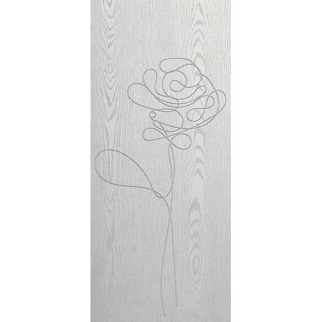 Pannello da Esterno per Porta Blindata Pantografato in Vetroresina Rose Bianco
