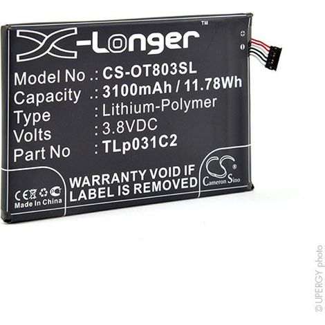 NX - Batterie téléphone, smartphone, GSM pour Alcatel 3.8V 3100mAh - TLP031C2TLP031C1 (1/4)