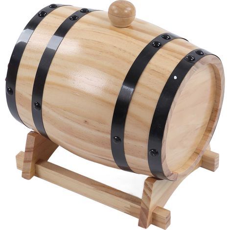 Fût en chêne rouge pour vin, bar, restaurant, brasserie artisanale, décoration, tonneau en bois 1L, barbecue, cuisine, seau à bière. (1/5)