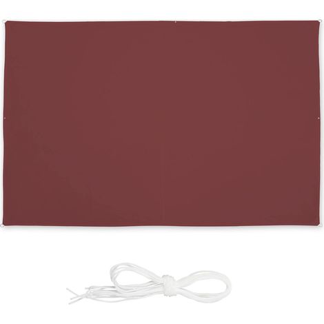 Relaxdays Telo da Sole, per Esterni, Rettangolare, Misure 2x3 m, Idrorepellente, Anti UV, Terrazza, Giardino, Bordeaux (1/5)