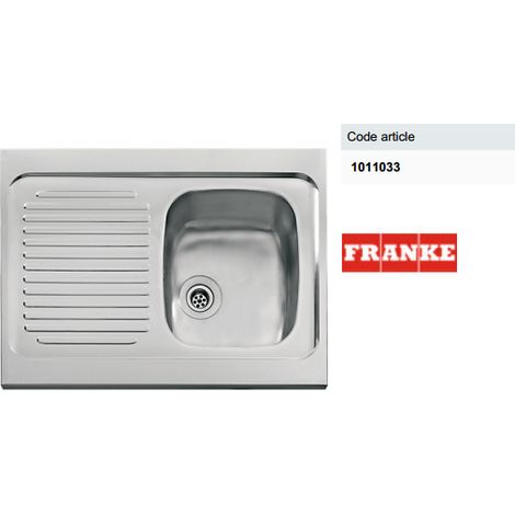 Franke – Évier inox à poser 1 cuve 1 égouttoir 900x600 – Bonde à bouchon – Pour cuisine moderne – Installation facile (1/2)