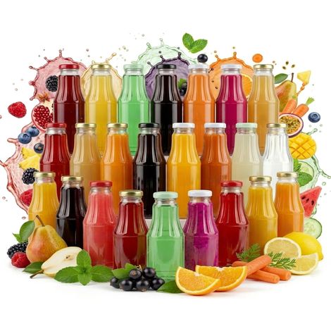 50 botellas de zumo de frutas de 300 ml + tapa (1/5)