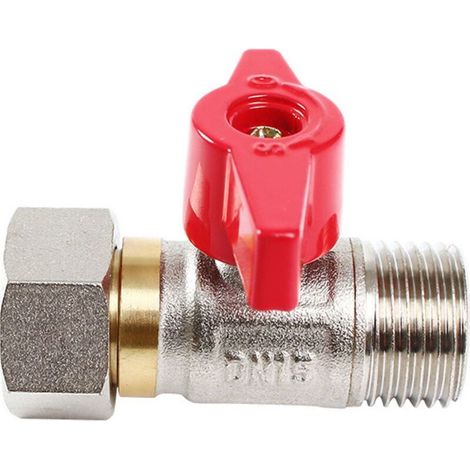 Vanne à sphère poignée papillon robinet à tournant sphérique en laiton à quatre points épaissi antidéflagrant chauffe-eau cuisinière à gaz fil interne et externe robinet à tournant sphérique sous tens (1/4)