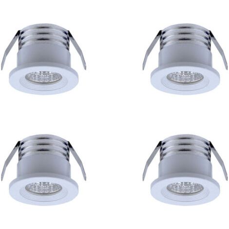 Lot de 4 mini spots LED encastrables 3 W – Lumière blanche froide 3000K – Angle de faisceau 20-30° – IP 22 pour intérieur (1/3)