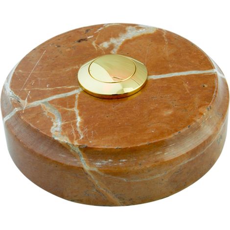 Sonnette Bilbao filaire marbre rouge bouton laiton