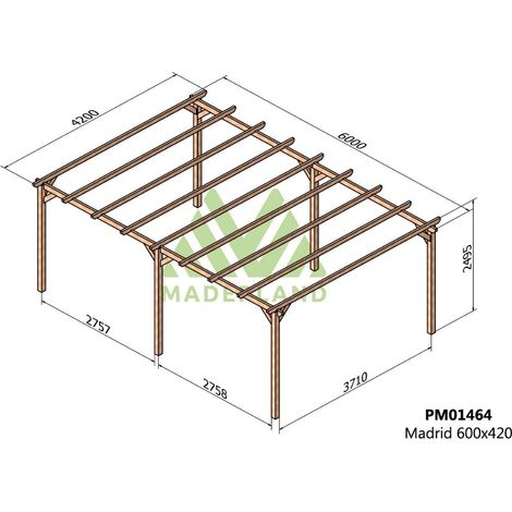 Pérgola de Madera Maciza Madrid (Maderland) - Gardeneas - 600 x 420 cm