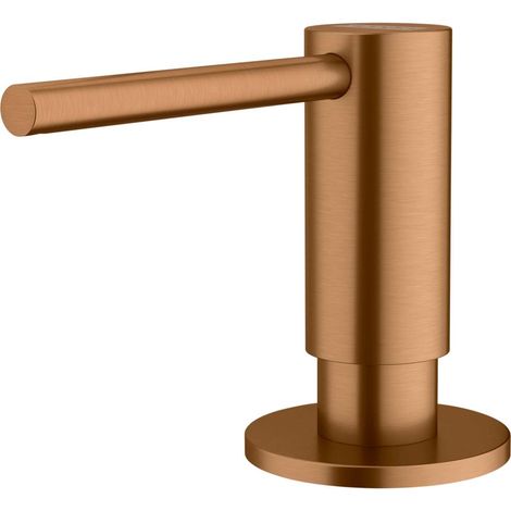 Franke – Distributeur de détergent 350 ml – Cuivre PVD – Remplissage par le haut – Pour trou de 24-35 mm de diamètre – Base ronde 50 mm