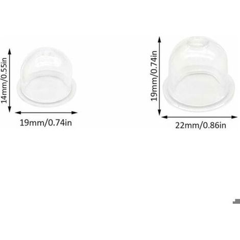 Ampoule D Amorçage - 19 mm Et 22 mm - Pour Tondeuse Machine À Haies Scie À Essence Souffleur - 12 Pièces (1/5)