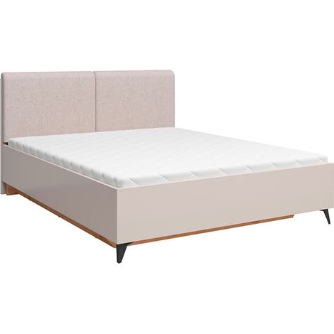 Letto contenitore 160x200 con rete inclusa, apertura laterale, modello Vicky in cashmere e legno (1/5)