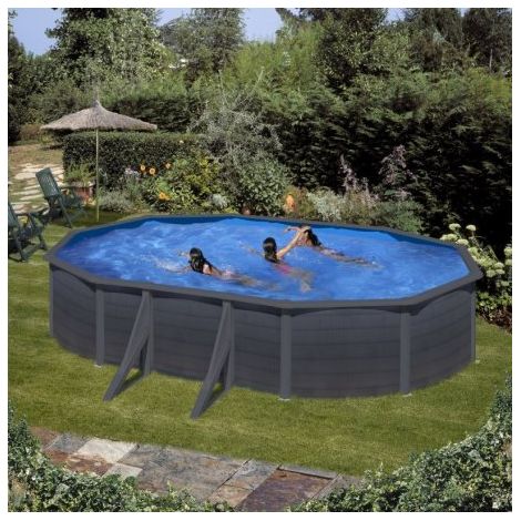 Piscina Gre Ovalada Kea Kit500Gf Desmontable Imitacion Grafito Gre (1/5)