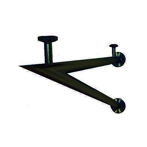 Glaswerk Westfalen - SET Supporto a V per pensilina in vetro - acciaio inoxnero (1/2)