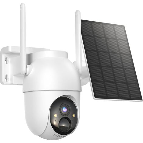 2K Überwachungskamera Aussen Akku, 360° PTZ Kabellos WLAN Outdoor Kamera mit Solarpanel, KI-Erkennung (1/5)