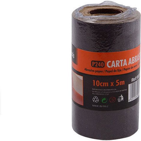 Kit 2 rotoli carta abrasiva 5 metri carta vetrata grana per levigare smussare pulire legno o metallo P240 (1/3)